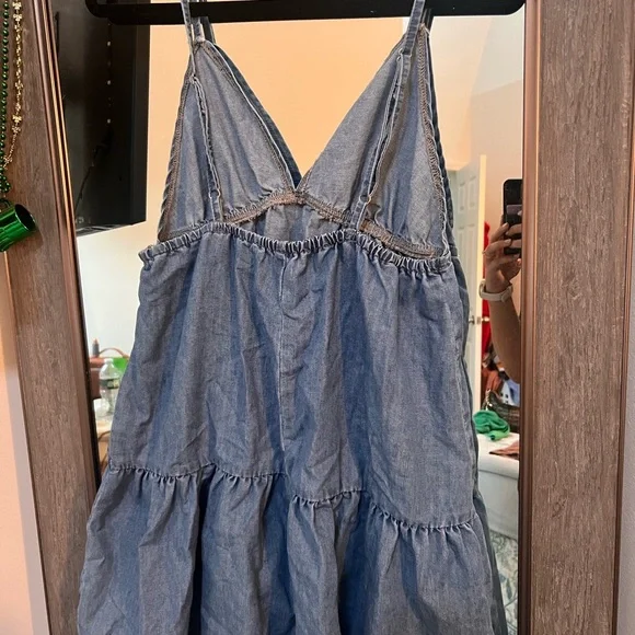 SHEIN Blue Denim Mini Dress - Picture 2 of 3